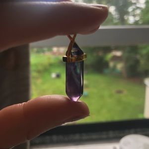 24k gold plated fluorite pendant